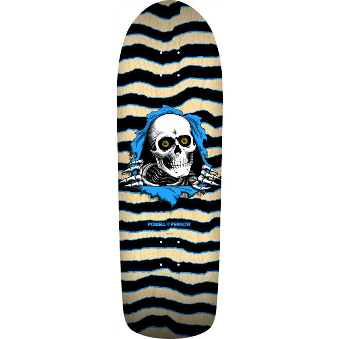 Powell Peralta Old School Ripper 9.89" Natural Blue Retro Skateboard Deck - Image 2