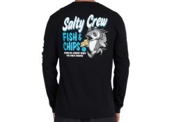 Salty Crew Fish And Chips Premium Long Sleeve Tee Black