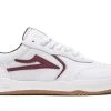 Lakai Atlantic Shoes White/Burgundy Leather