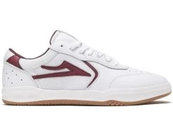 Lakai Atlantic Shoes White/Burgundy Leather