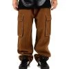Loviah Jeans Cargo Brown Wash/Baby Blue Stitches