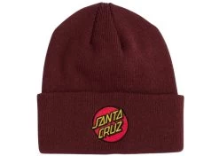 Santa Cruz Classic Dot Beanie Maroon