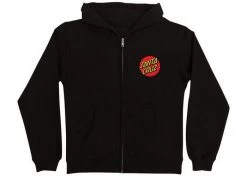 Santa Cruz Classic Dot Kid's Zip Hoodie Black