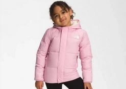 The North Face Kid's North Down Hooded Jacket Cameo Pink