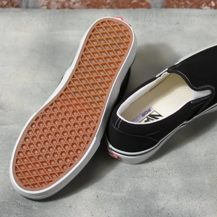 Vans Skate Slip-On Shoes Black White - Image 2