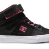 DC Pure High Elastic Lace High-Top Black Pink Black Kids' Shoes