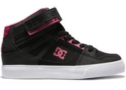 DC Pure High Elastic Lace High-Top Black Pink Black Kids' Shoes
