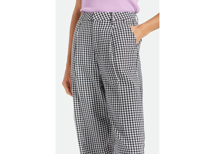 Brixton Victory Women's Trouser Pants Black Gingham - Image 4