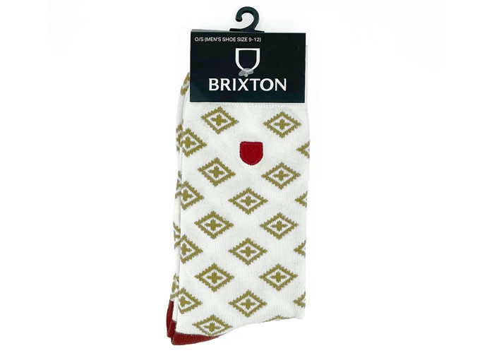 Brixton Done Proper Knit Socks Off White/Dark Brick - Image 2