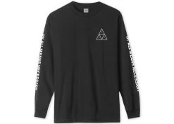 HUF Essentials Triple Triangle Long Sleeve Tee Black