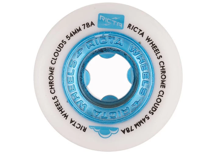 Ricta Chrome Clouds White/Blue 78A 56MM Skateboard Wheels