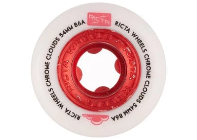 Ricta Chrome Clouds White/Red 86A 56MM Skateboard Wheels