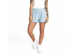 RVCA Seersucker Sawyer Elastic Waist Women's Shorts Snorkel Blue