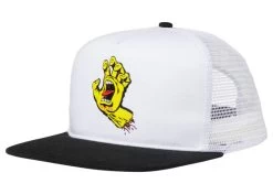 Santa Cruz Screaming Hand Front Trucker Cap White/White