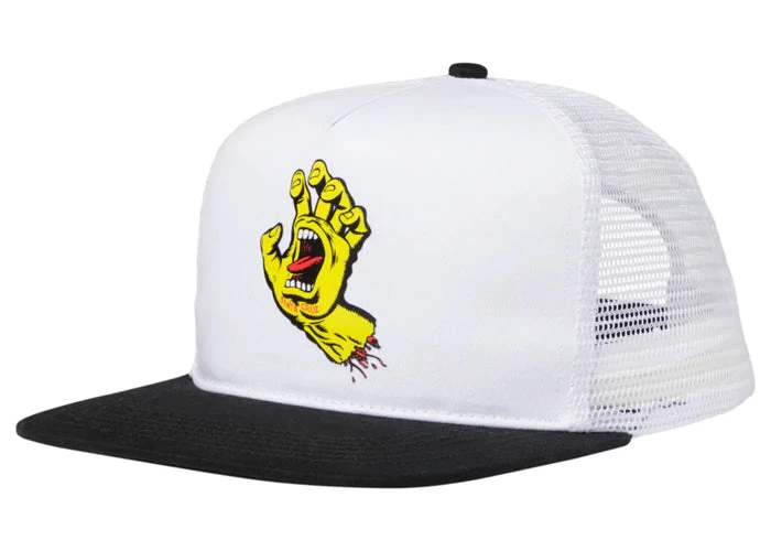 Santa Cruz Screaming Hand Front Trucker Cap White/White