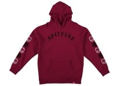 Spitfire Old E Combo Sleeve Pullover Hoodie Premium Print Scarlet/Black/White