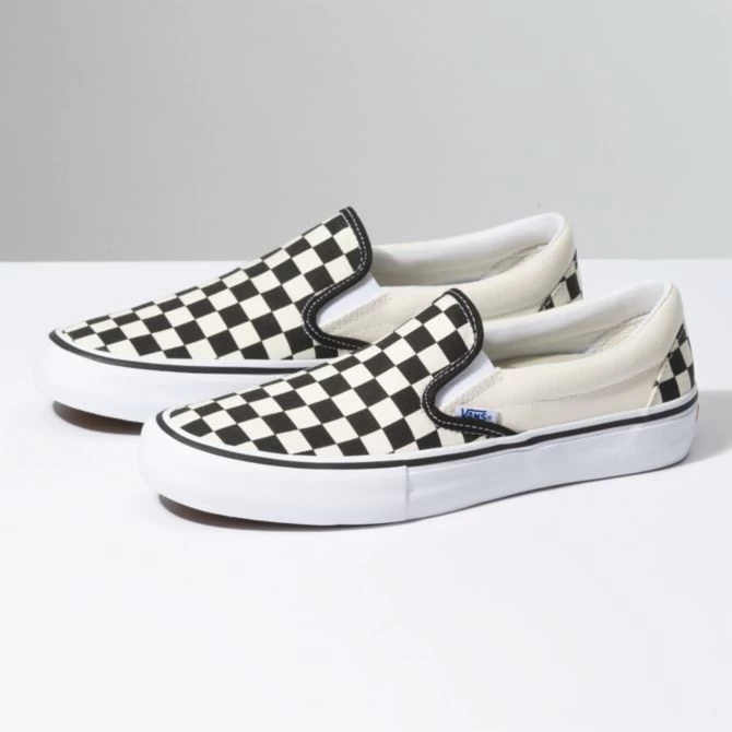 Vans Women Slip-On Pro Shoes Checkerboard Black/Off White - Image 2