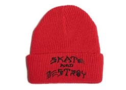 Thrasher Beanie Skate And Destroy Embroidered Red