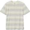 Brixton T-shirt S/S Henley Knit Off Hilt Stripe Blanc Ardoise Bleu