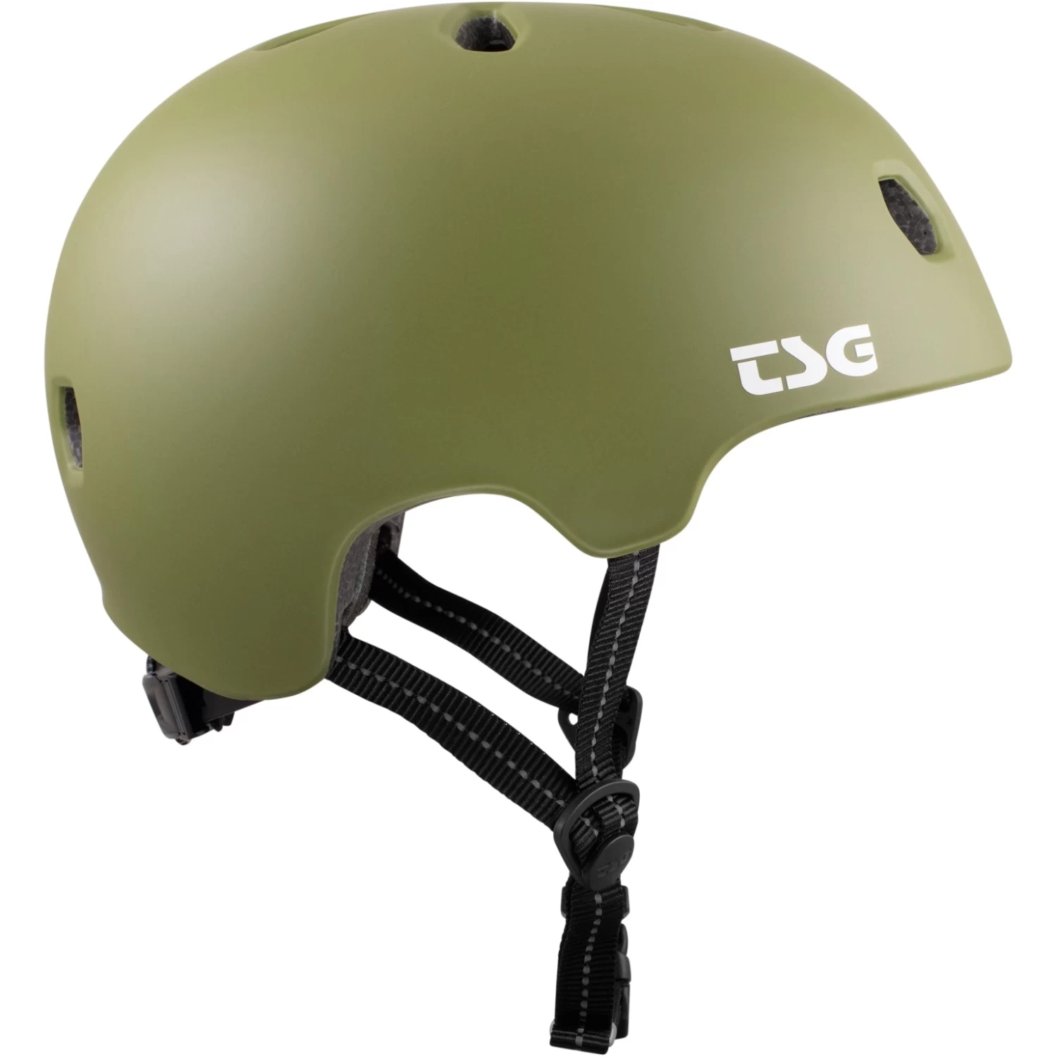 TSG Meta Solid Color Satin Olive Helmet - Image 4