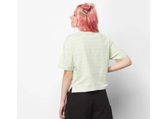 Vans Time Off Stripe Women's T-Shirt Celadon Green - Image 2